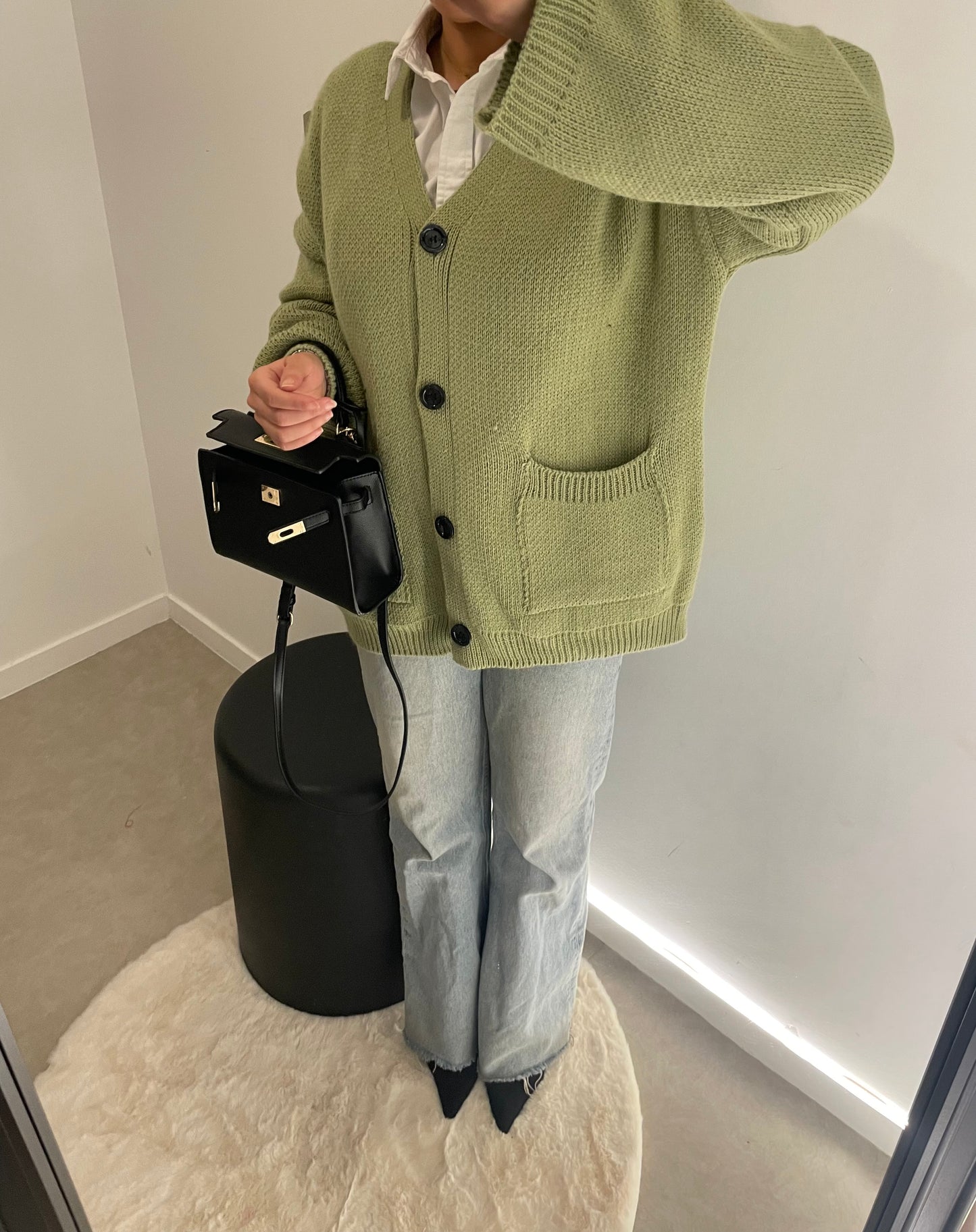 Gilet cardigan vert pistache