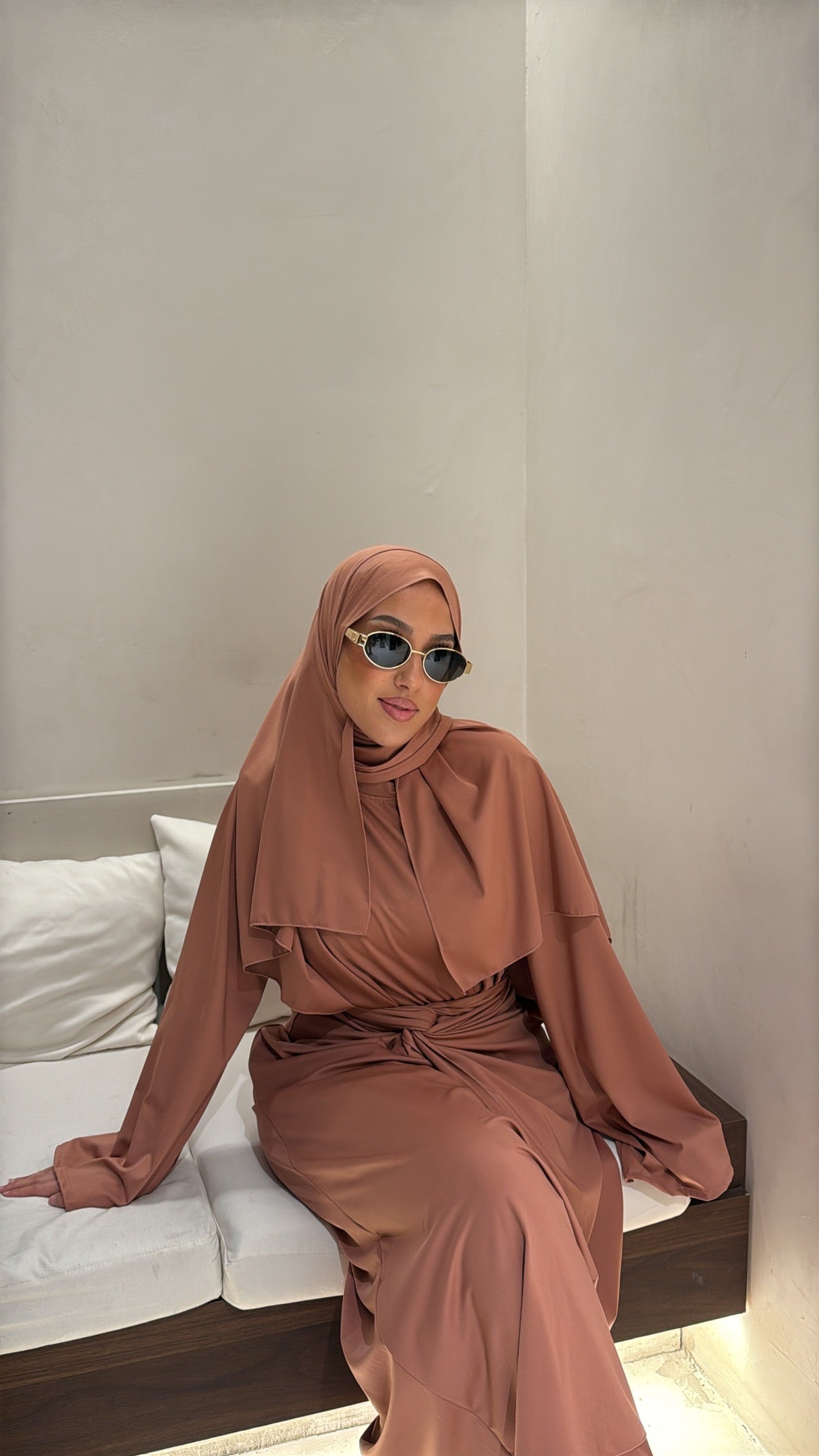 Burkini 4 pièces rose poudré