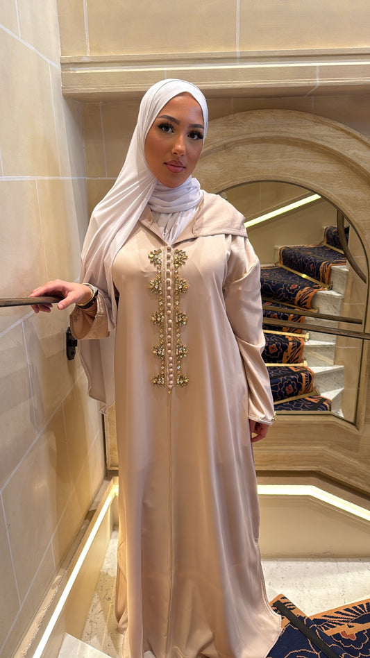 Jellaba crème strass