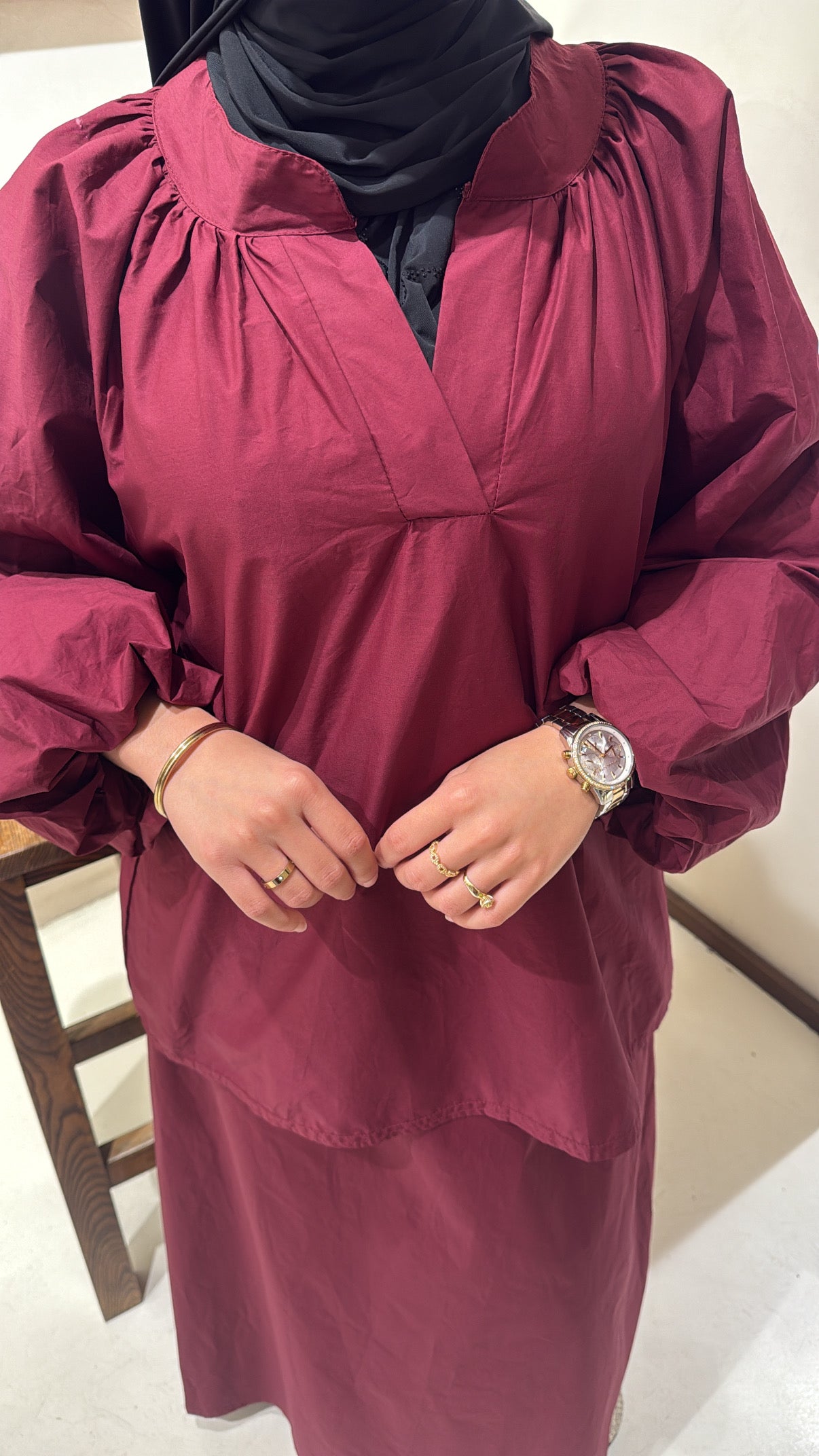 Ensemble jupe bordeaux