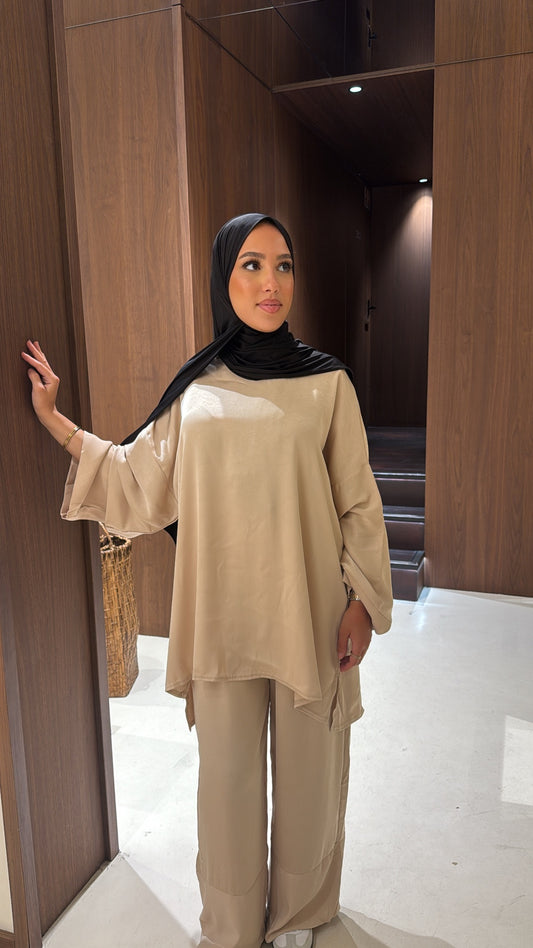 Ensemble satinée beige