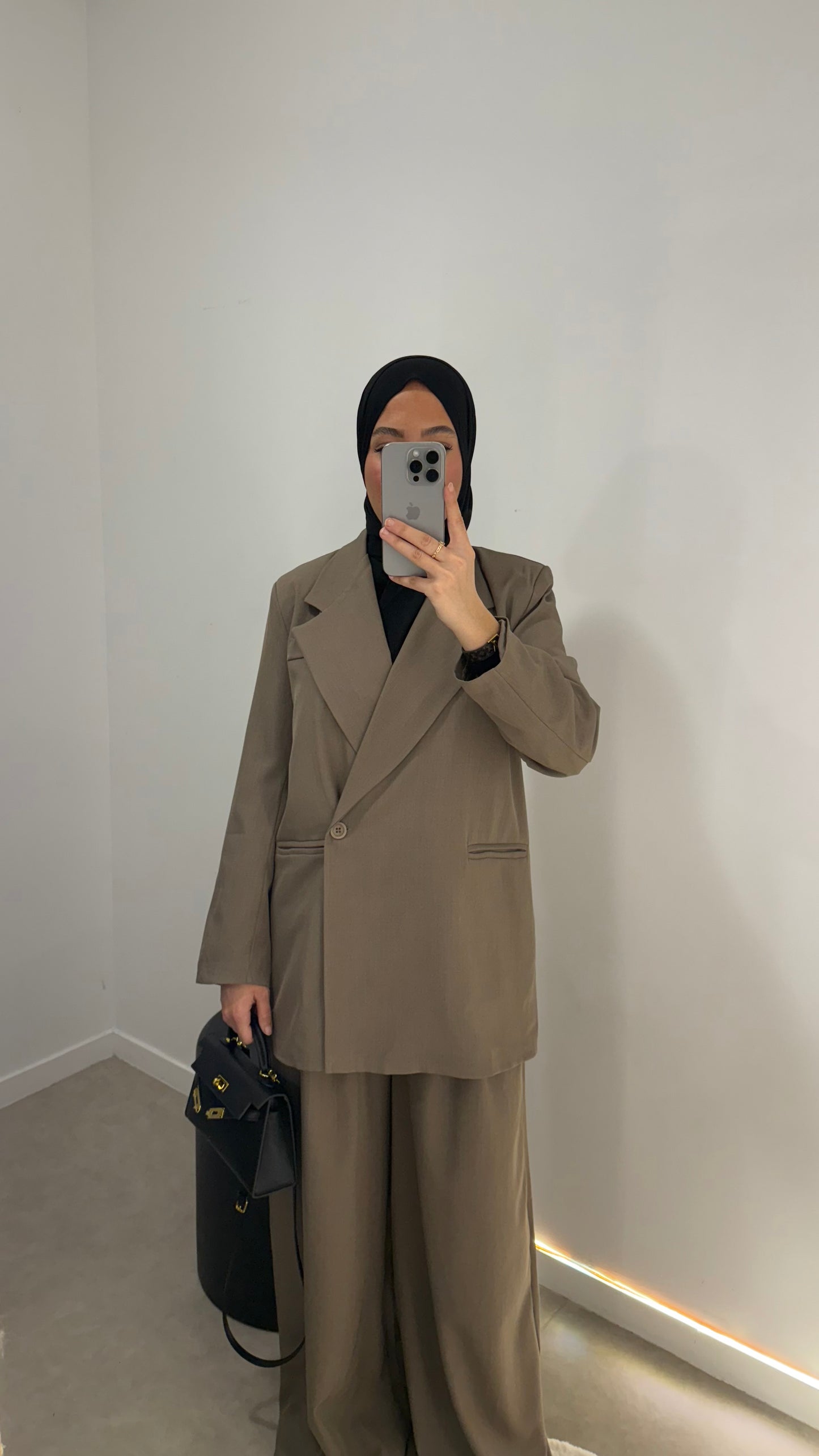 Ensemble blazer croisé nude