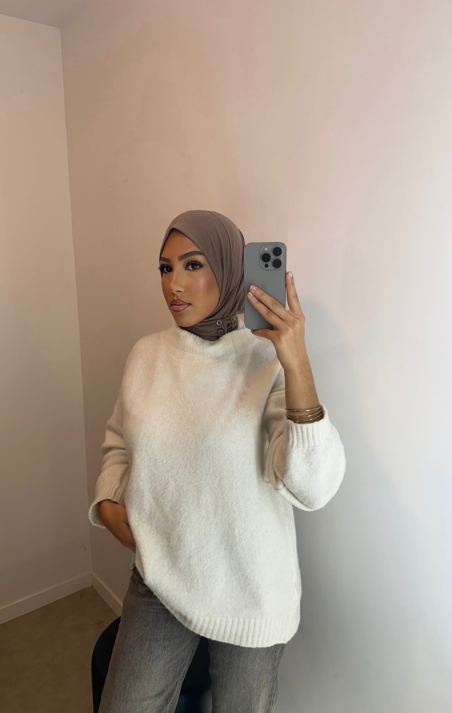 Hijab cagoule taupe