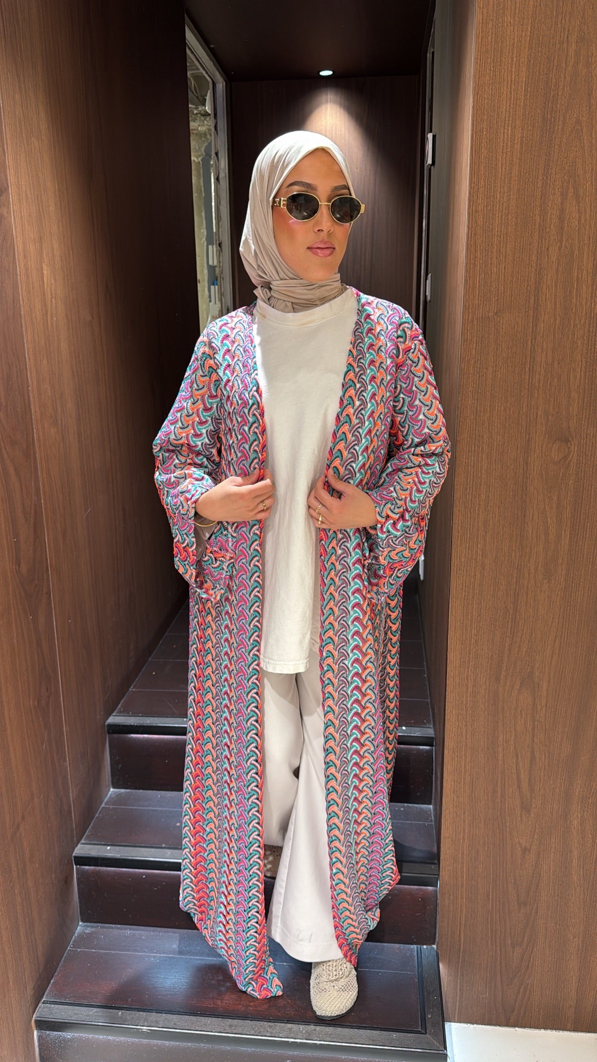 Kimono tricot tricolore