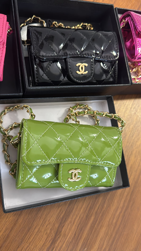 Mini sac cc vert olive