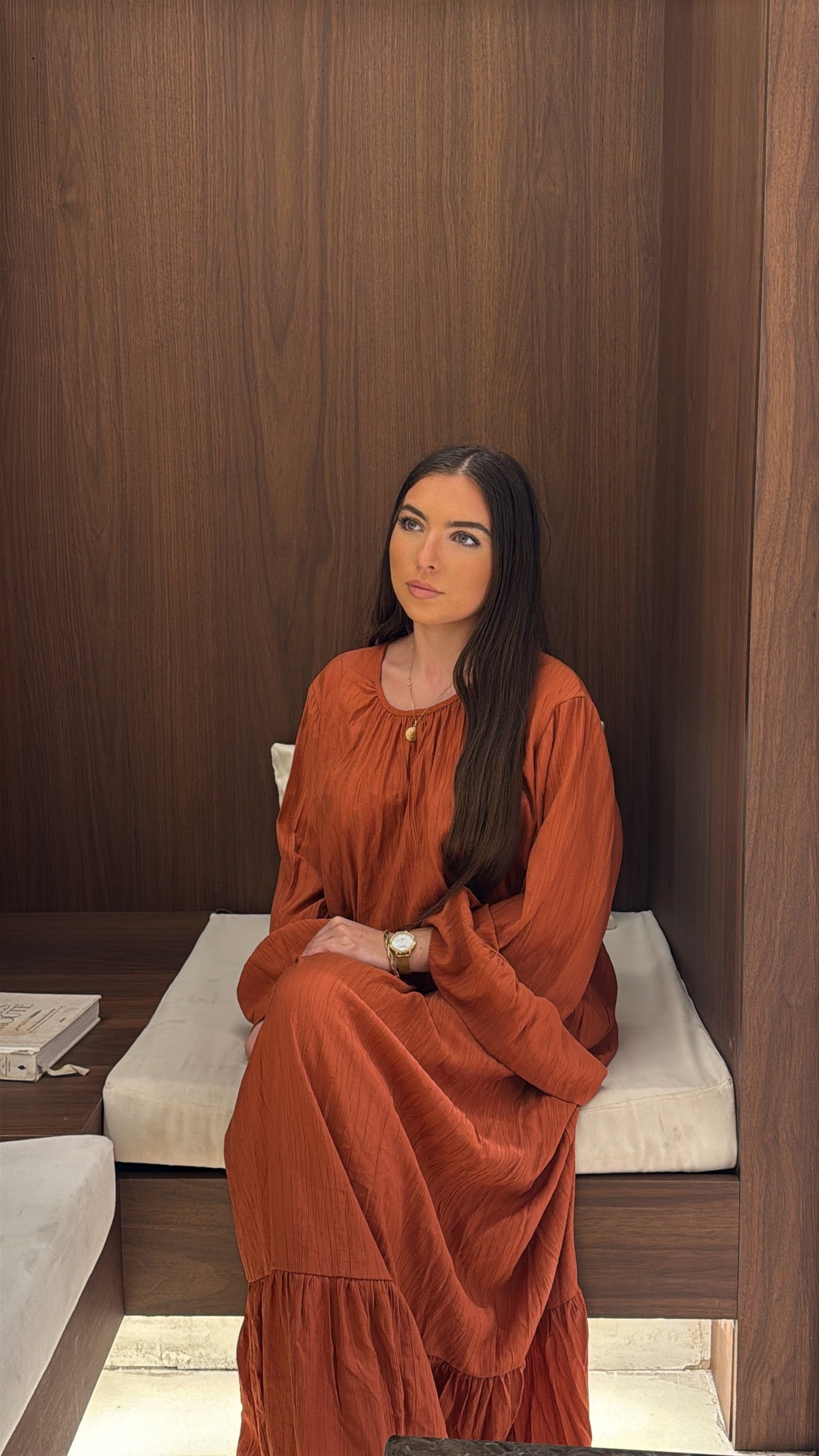 Robe longue terracotta