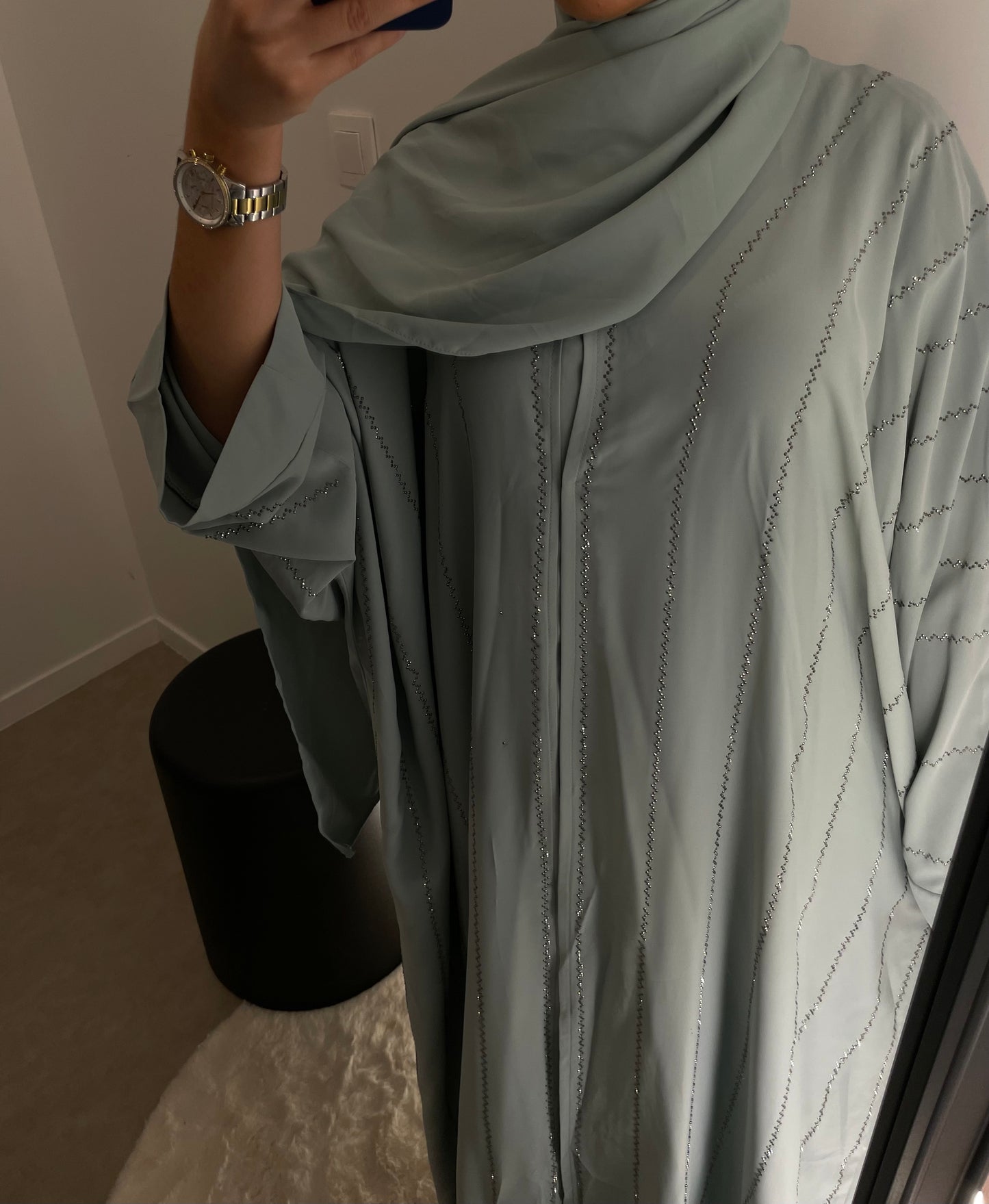 Abaya + voile turquoise