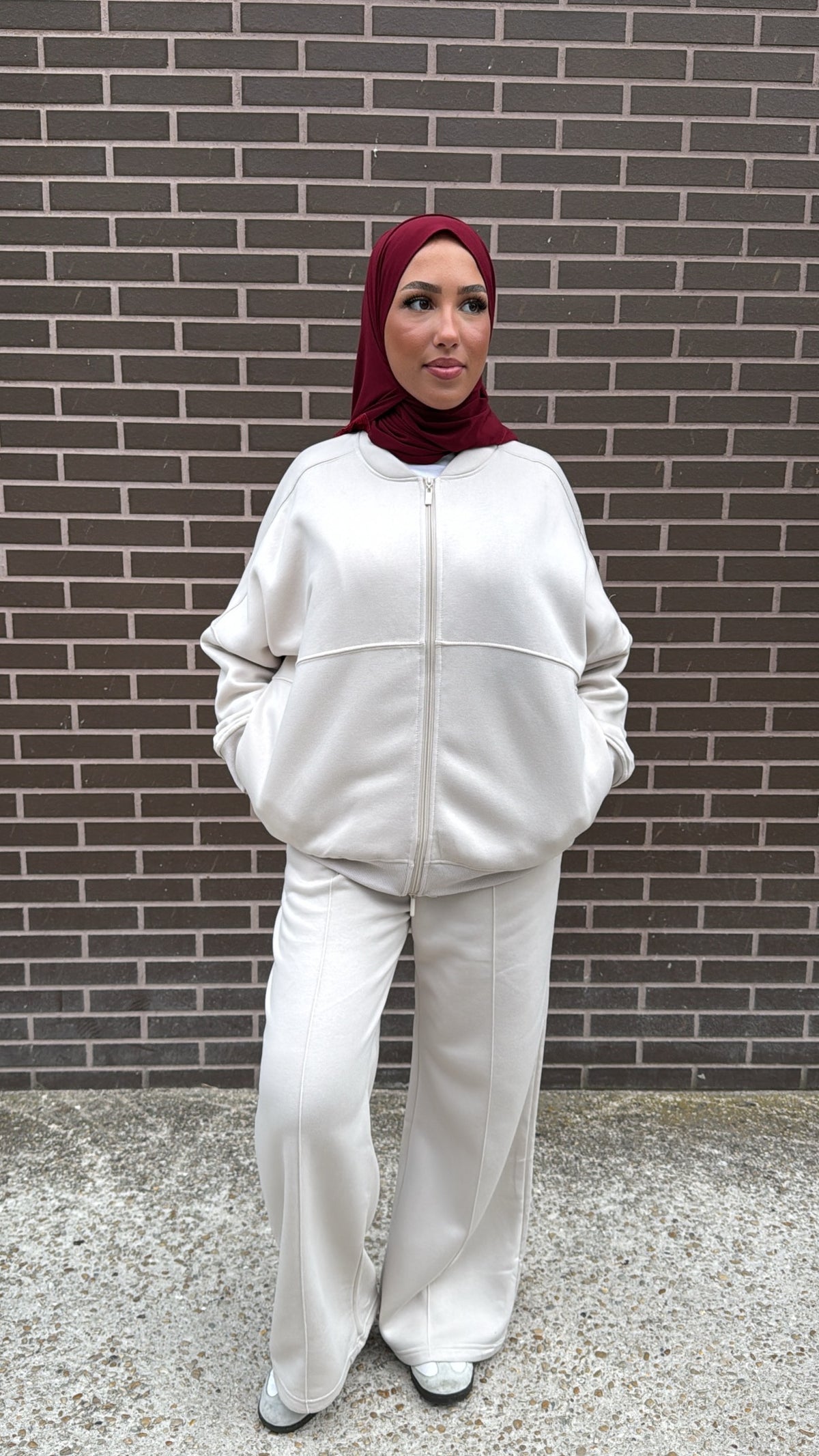 Ensemble crème molletonné