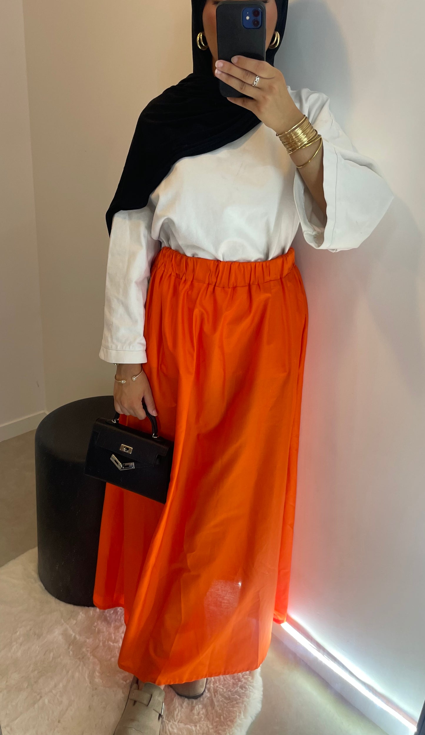 Jupe ORANGE avec poche