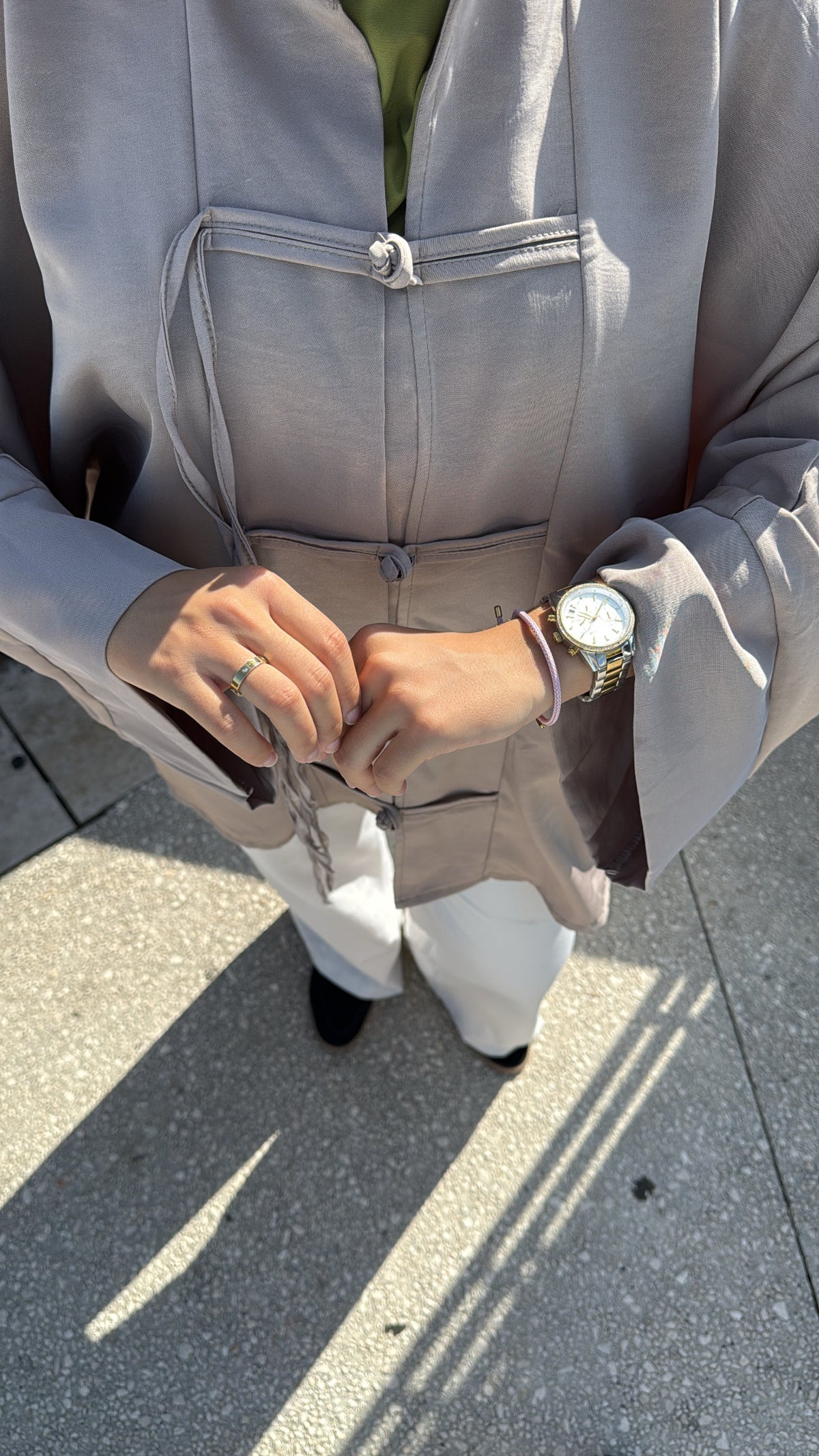 Haut kimono taupe