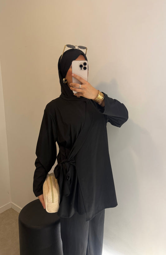 Burkini noir avec noeud VOILE INCLUS